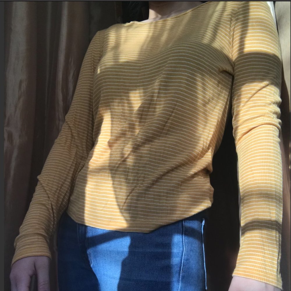 American Eagle Long Sleeve Ribbed Top